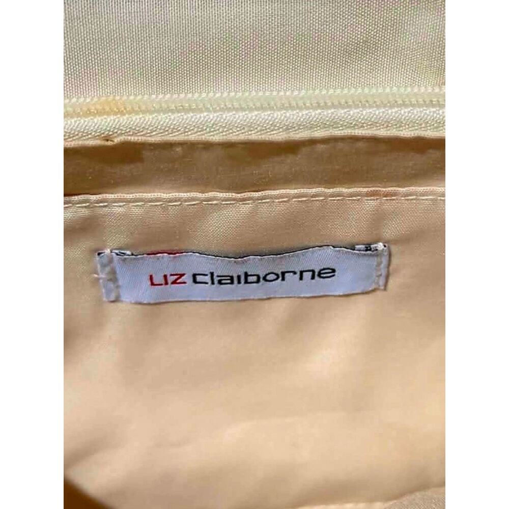 ☀️ Liz Claiborne Woven Straw & White Faux-Leather Shoulder Tote ☀️ - Picture 3 of 9